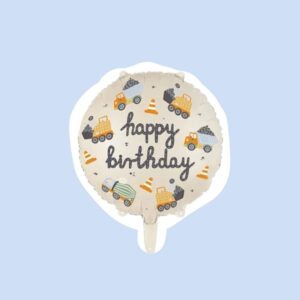 Шар фольгированный, Круг, Машинки, Happy birthday, 45 см